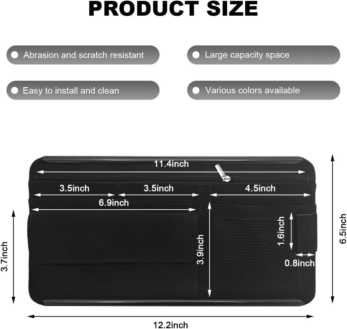 SHMZK Leather Sun Visor Organizer