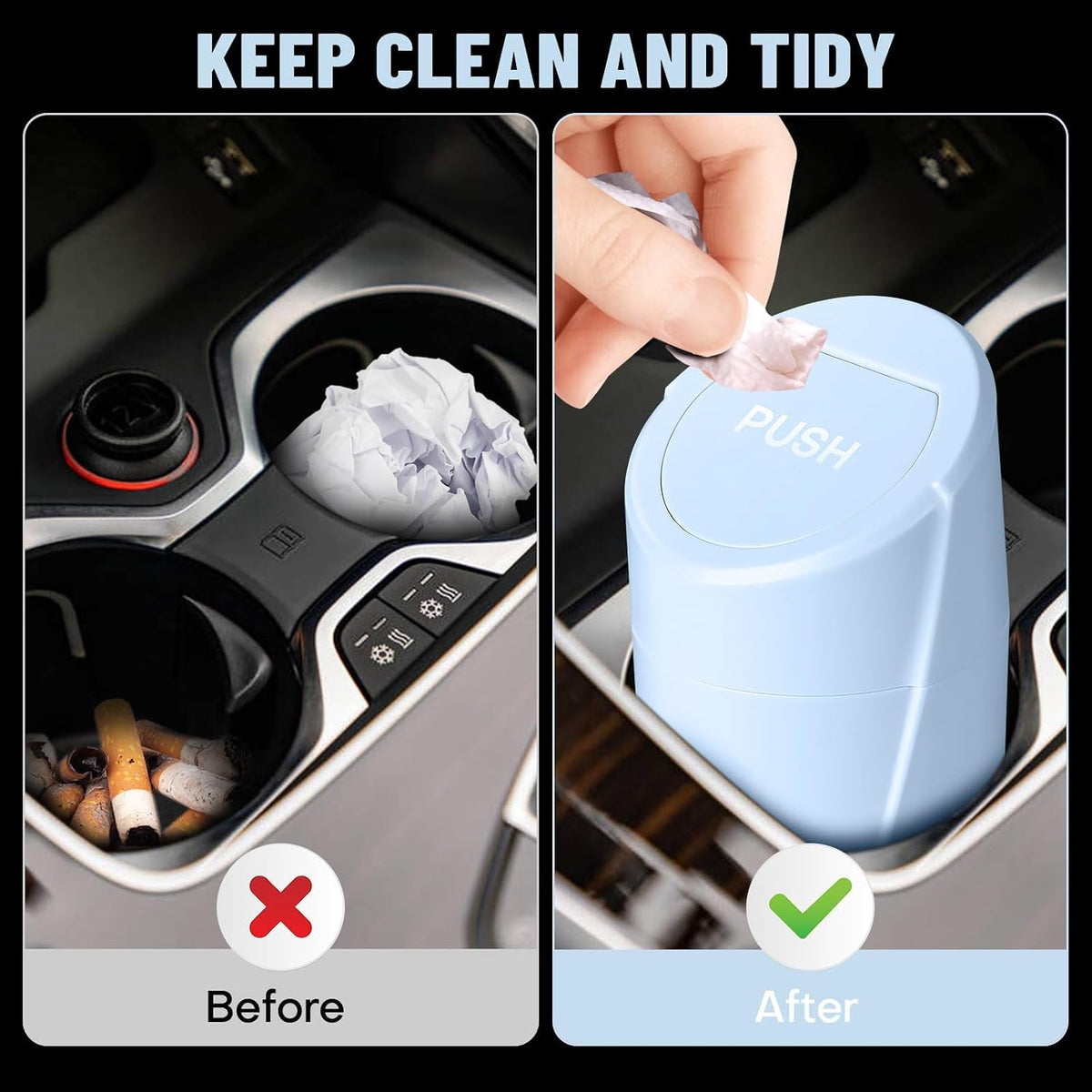 SGLRT Light Blue Car Trash Can