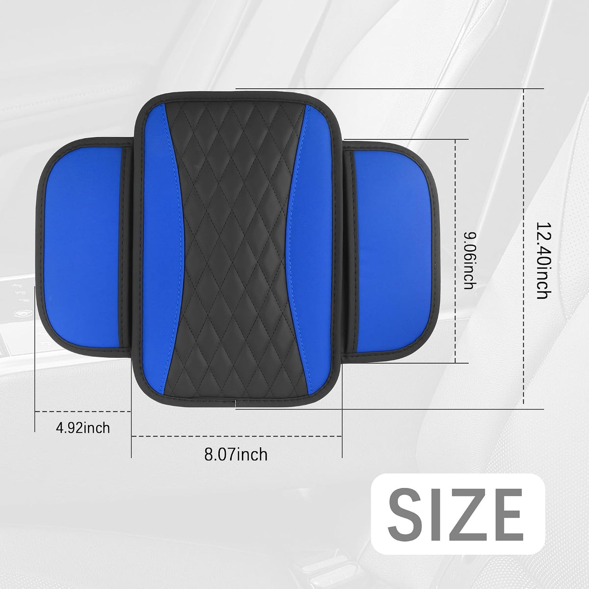 IHOTDER Blue Patchwork Leather Armrest Cover