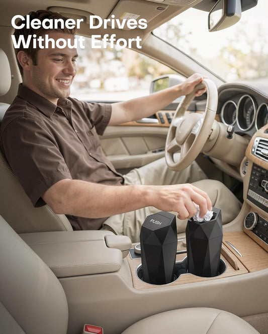 HOTOR Car Trash Cans with Lids, 2-Pack