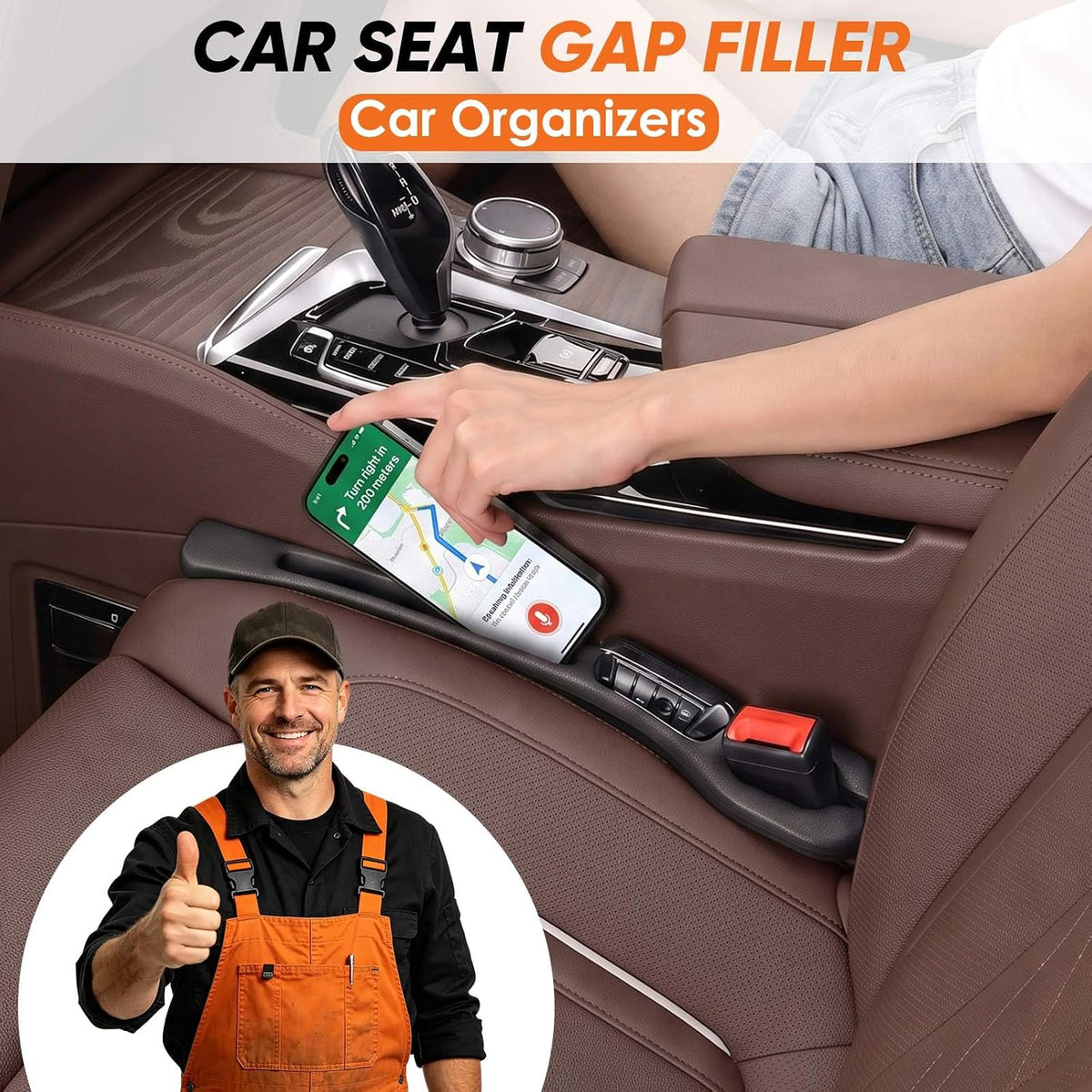 Zefirius Car Seat Gap Filler Organizer