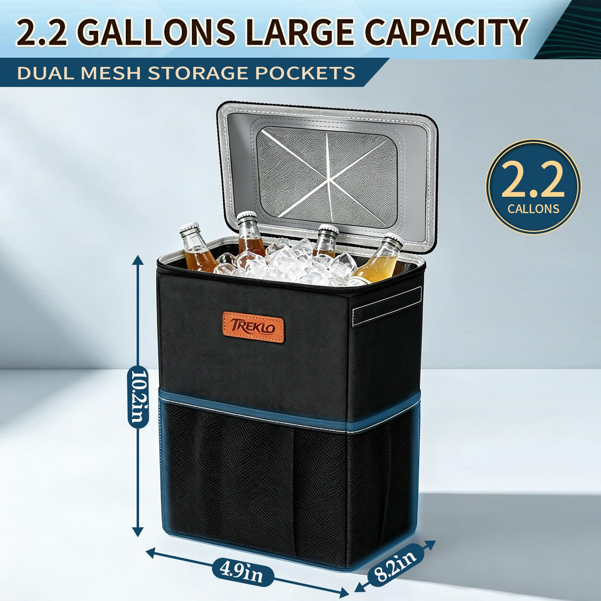 TREKLO Car Trash Can with Lid