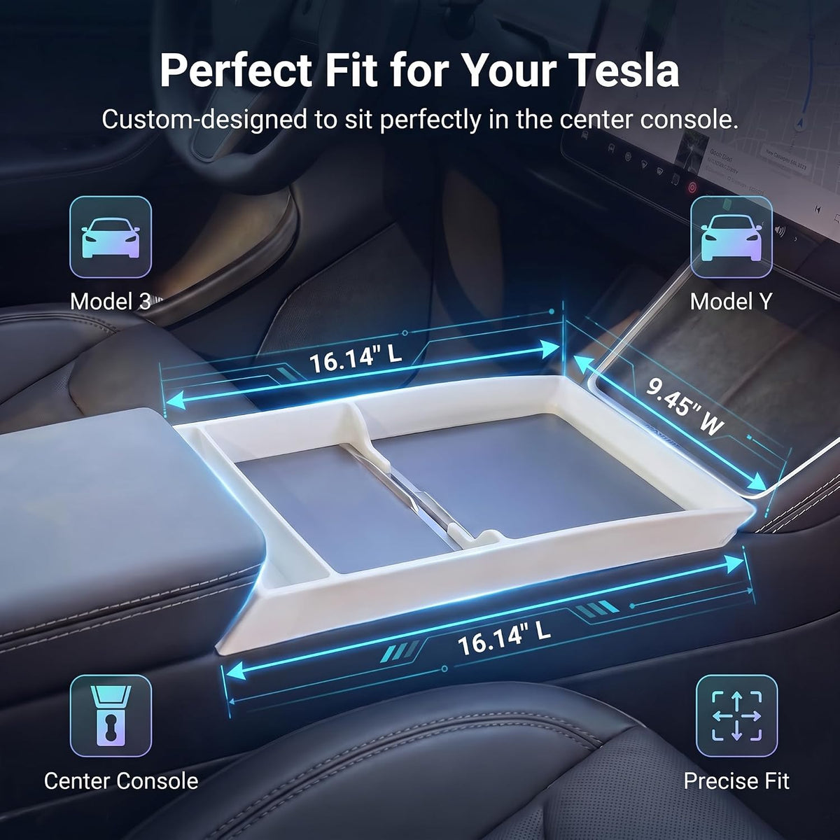 Bekecidi Center Console Organizer Tray