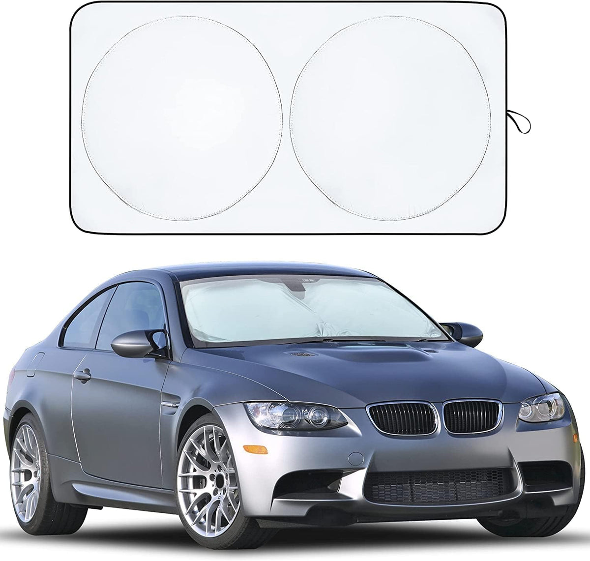 EcoNour Black/Silver Windshield Sunshade